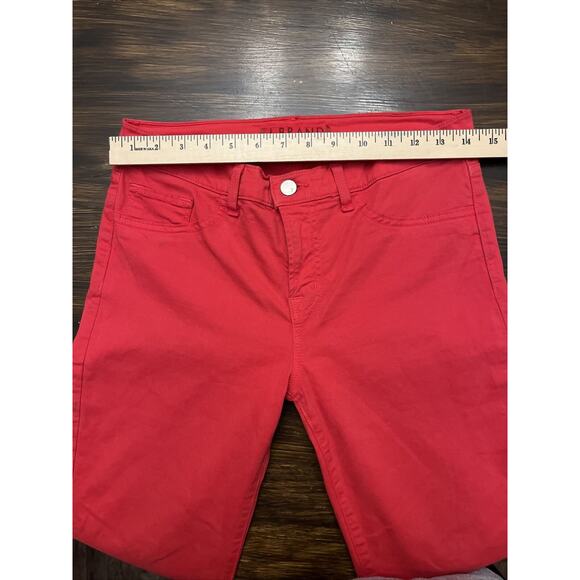 J BRAND Skinny Leg Brt Red Bright Low Rise Jeans Size 28 Denim USA - Picture 9 of 11